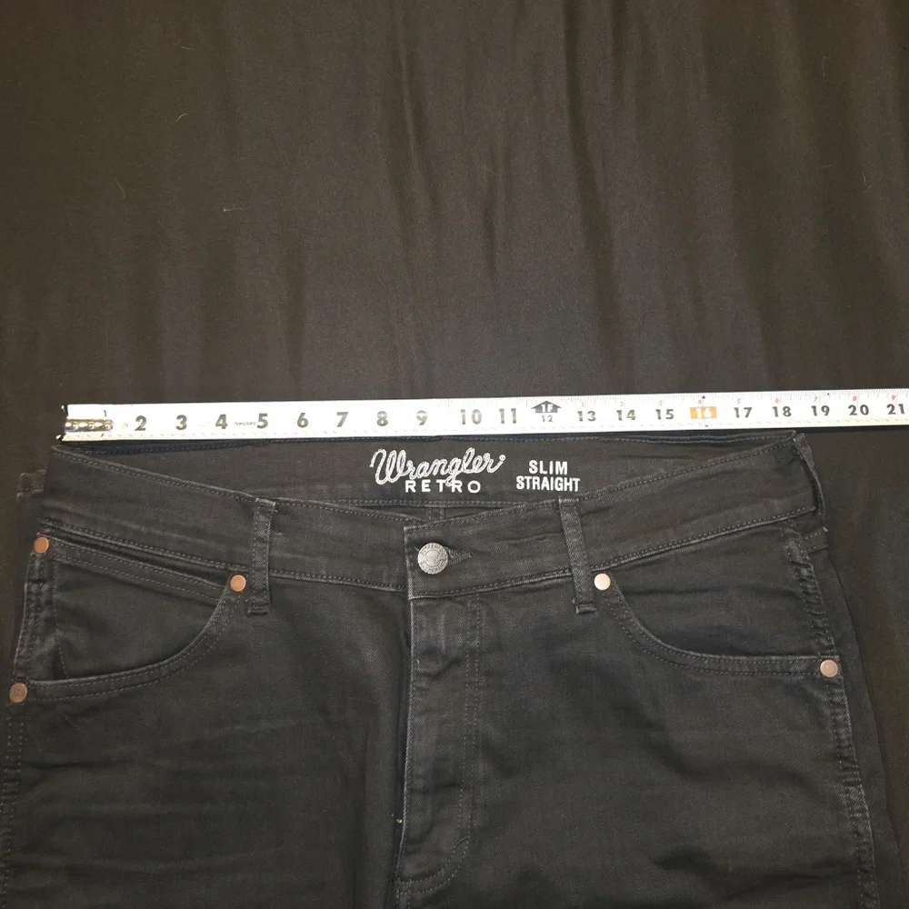 Wrangler Black Retro Slim Straight 36 x32 - Picture 5 of 9